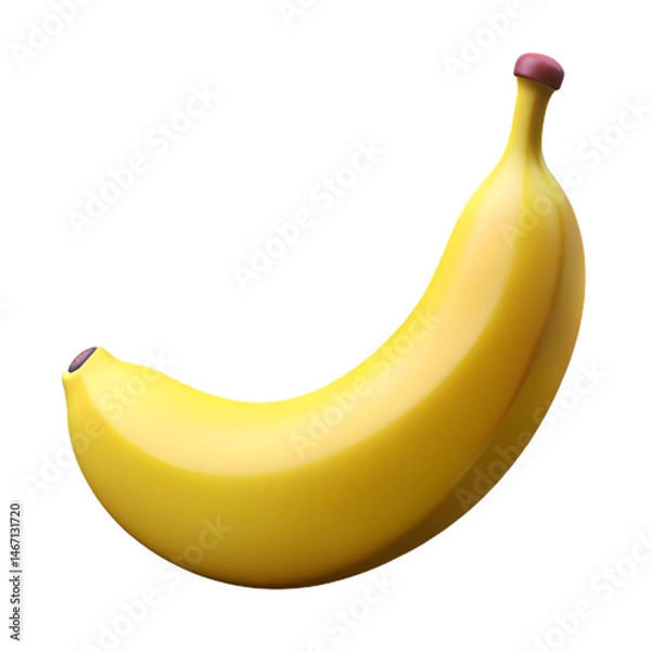 Obraz Single Ripe Yellow Banana. Close-up Studio Shot of a Vibrant Fruit