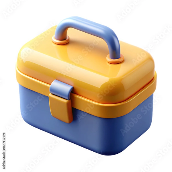 Obraz Colorful Plastic Tool Box. Portable Storage Case for Hobbies and Crafts