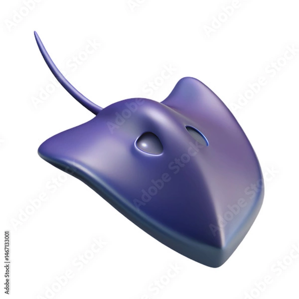 Obraz Purple Stingray Computer Mouse. A 3D Digital Art