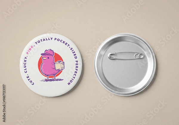 Fototapeta Pin Button Badge Mockup