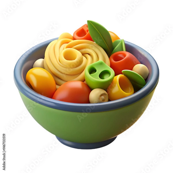 Obraz Vibrant Pasta Bowl. A Colorful Culinary Delight