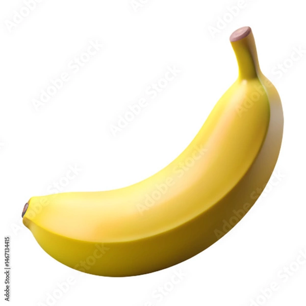 Obraz Single Ripe Yellow Banana. Close-up Studio Shot