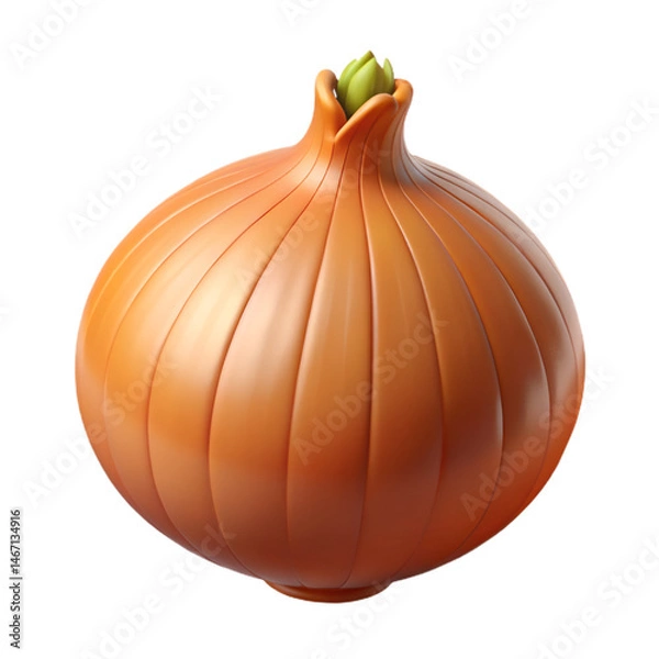 Obraz A Single Onion. Close-up View.  Fresh. Vibrant Vegetable Image