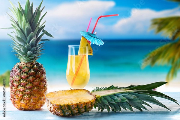 Obraz Pineapple and a cool drink