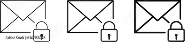 Obraz Email security icon set. Mail protection symbol. Message lock sign