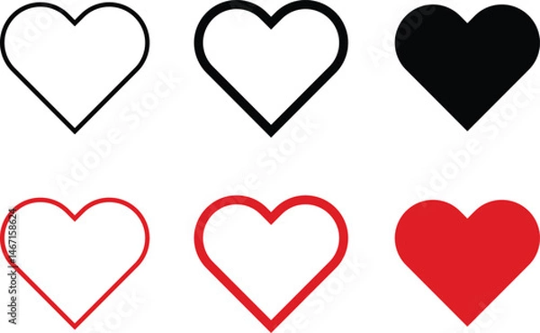 Obraz Heart icon set. Love or heart symbol