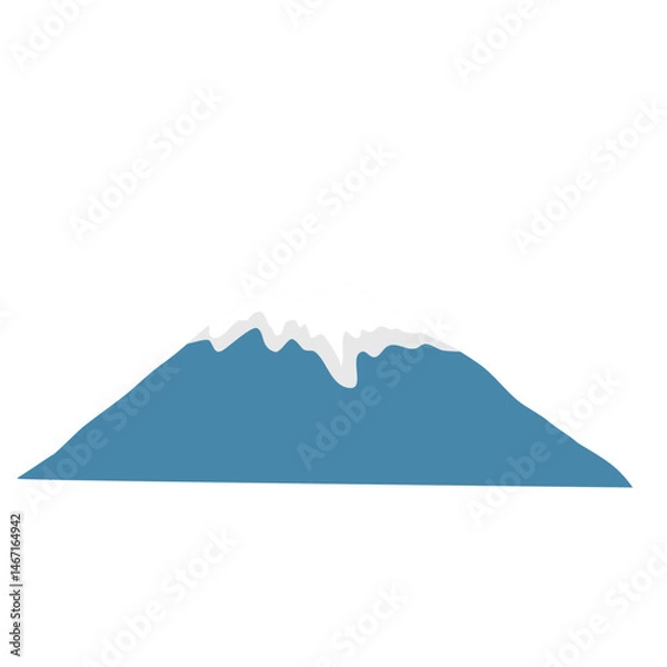 Fototapeta MOUNTAIN ICON WITH WHITE SNOW ON THE PEAK