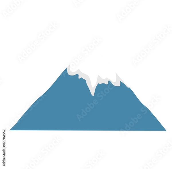 Fototapeta MOUNTAIN ICON WITH WHITE SNOW ON THE PEAK