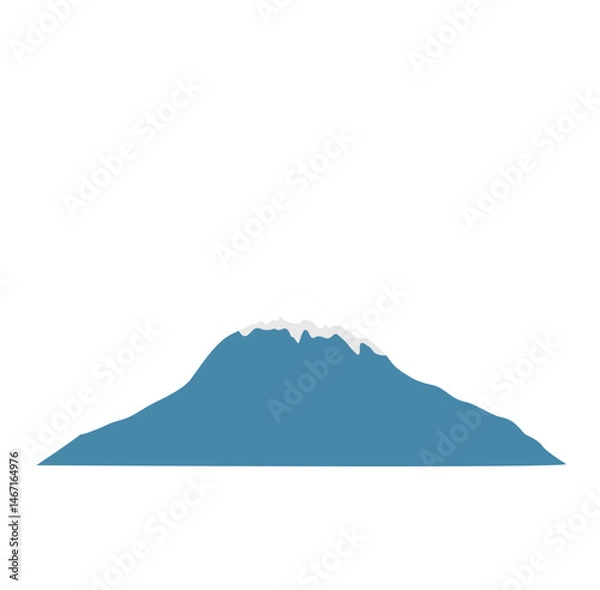 Fototapeta MOUNTAIN ICON WITH WHITE SNOW ON THE PEAK