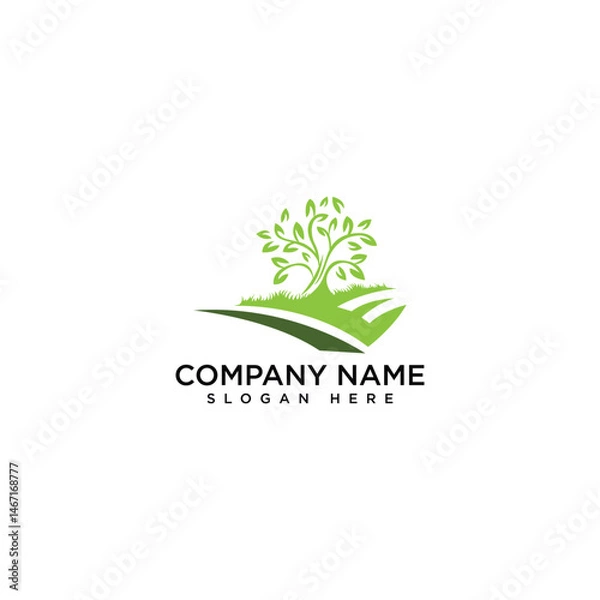 Fototapeta Landscape logo icon design isolated white background