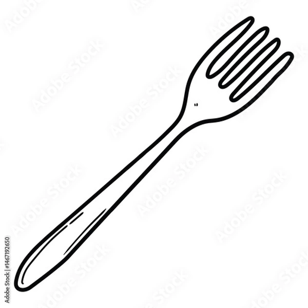 Fototapeta Hand drawn doodle fork on white background.