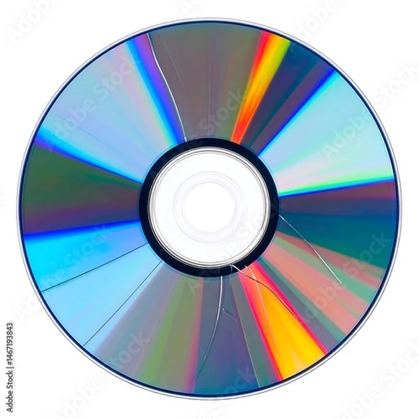 Fototapeta Scratched Colorful CD or DVD Close Up
