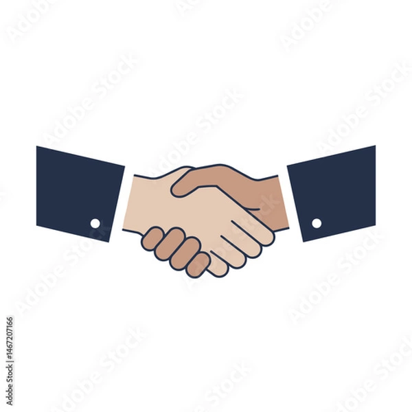 Fototapeta Two business hands shaking in agreement on a white background for a deal or partnership

