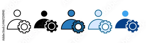 Fototapeta Profile Setup Icon Set Multiple Style Collection
