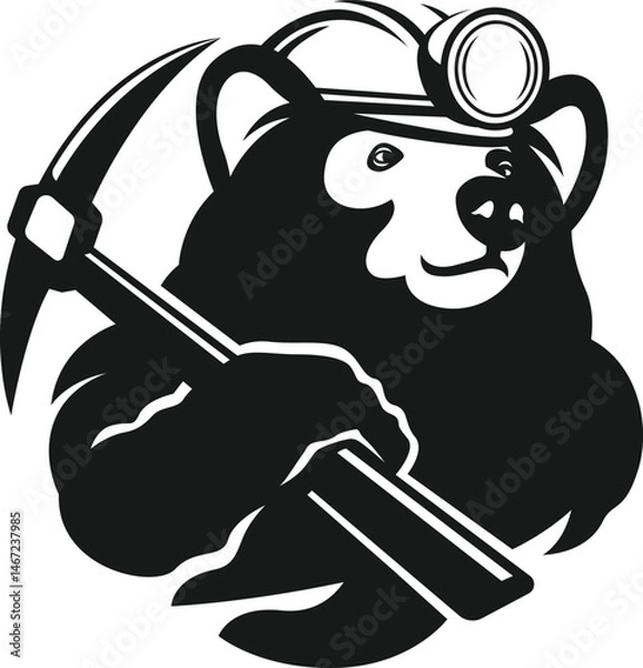 Obraz mining bear logo vector illustration