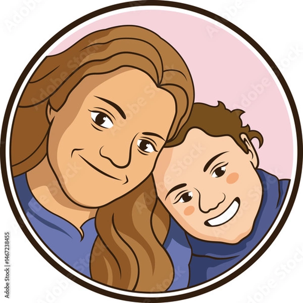 Obraz illustration of a brother and his sister smiling vector