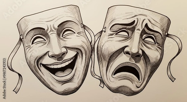 Obraz Comedy and Tragedy Masks