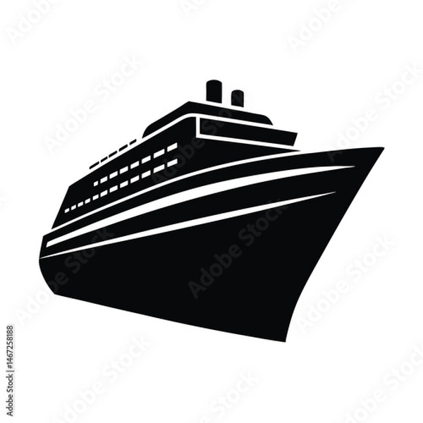Obraz Cruise Ship Hull Vector Silhouette