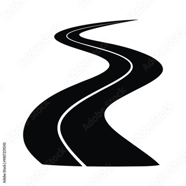 Obraz Winding Road Path Vector Silhouette