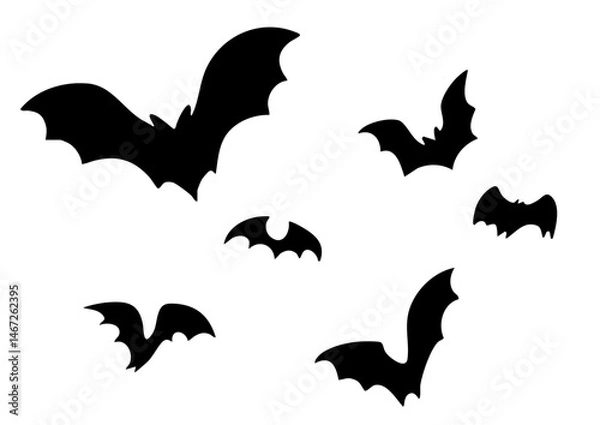 Obraz コウモリのシルエットセット