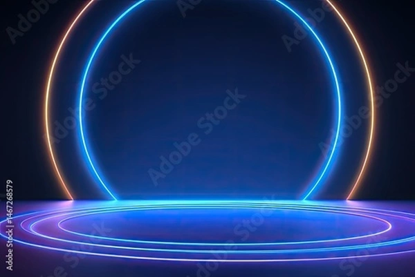 Fototapeta Neon circles stage