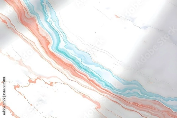 Obraz Teal Coral Marble Vibrant Texture