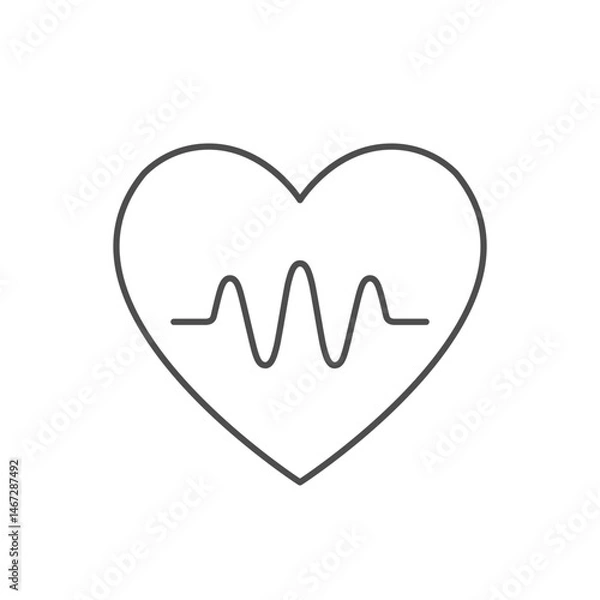 Obraz Heart pulse line outline icon
