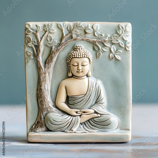 Fototapeta Buddha statue under a tree