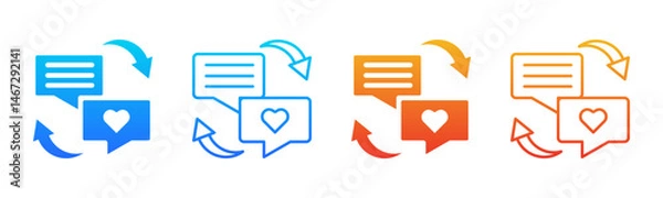 Fototapeta Feedback icon sheet multiple style collection