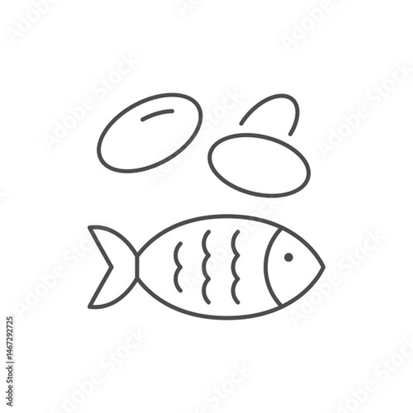 Obraz Fish oil line outline icon