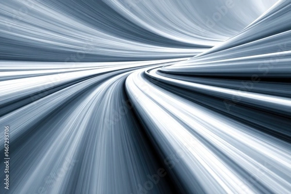 Fototapeta Abstract tunnel effect with dynamic lines