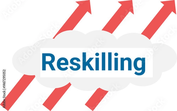 Fototapeta リスキリングのグラフィック素材イラスト