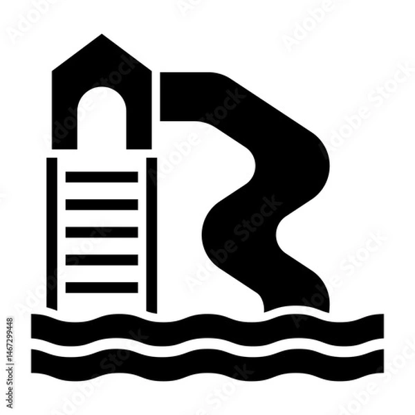 Fototapeta Water Slide  Vector Glyph Icon Design