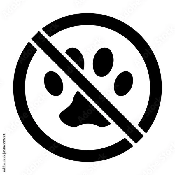 Obraz No Pets  Vector Glyph Icon Design