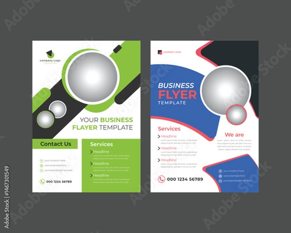 Fototapeta Corporate business flyer template design set, modern business flyers design template, Modern Business Flyers for Marketing Strategy – Creative Designs to Boost Brand and Client Reach Would you like S
