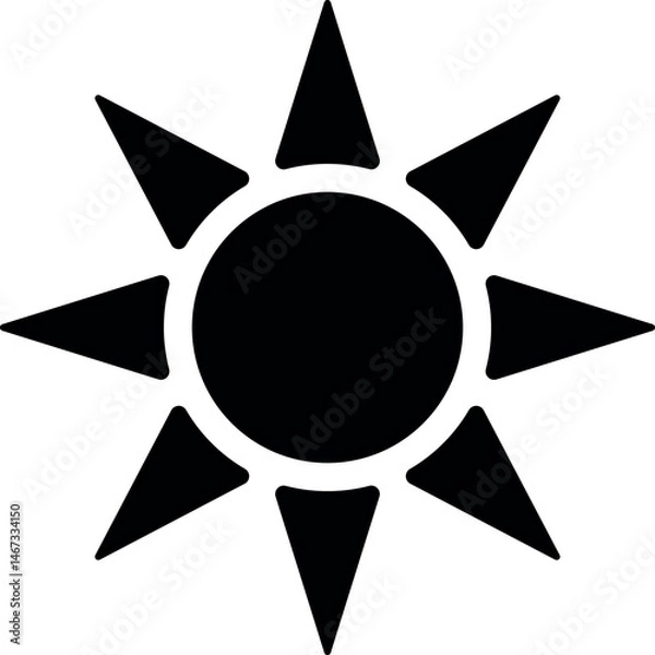 Obraz Sun icon. Emoji signs and symbols.