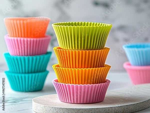 Fototapeta Colorful Silicone Cupcake Line