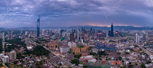Obraz Aerial view of a vibrant city