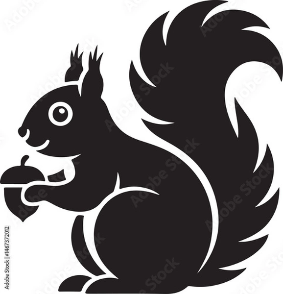 Fototapeta Animals vector silhouette. The design will be clean bold shape. And the design will be very simple black silhouette. And the background will be clean solid white color