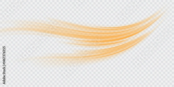 Fototapeta Elegant golden swirl on a white background. Shimmering yellow curl perfect for festive designs. Luxurious gold ribbon-like curve. Vector PNG for twirls, lines, curves, ropes, and stripe decorations. 
