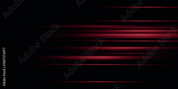 Fototapeta Speed lines light effect, glowing magic rays, abstract neon lines. Police or car lights in motion concept. Vector illustration.