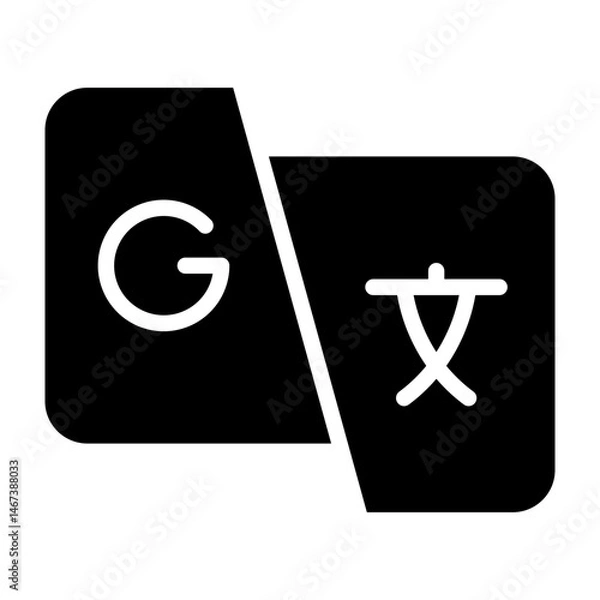 Obraz G Translate  Vector Glyph Icon Design