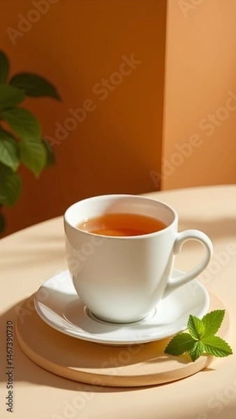Obraz cup of tea with mint