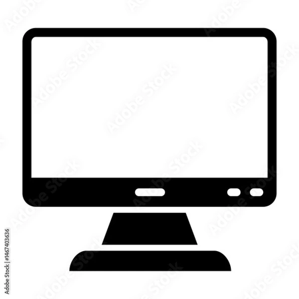Obraz Desktop Computer  Vector Glyph Icon Design