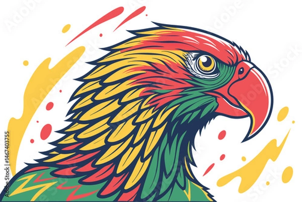Fototapeta Parrot head designs on clean background. Macaw. Birds. Wildlife Animals.
