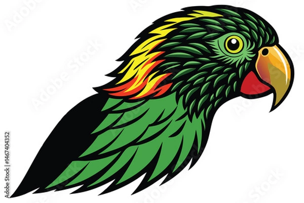 Fototapeta Parrot head designs on clean background. Macaw. Birds. Wildlife Animals.