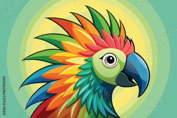 Fototapeta Parrot head designs on clean background. Macaw. Birds. Wildlife Animals.