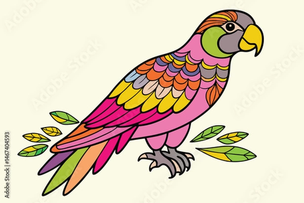Fototapeta Parrot head designs on clean background. Macaw. Birds. Wildlife Animals.