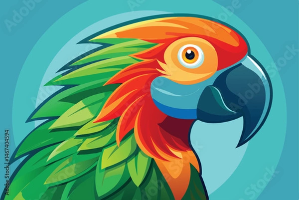 Fototapeta Parrot head designs on clean background. Macaw. Birds. Wildlife Animals.