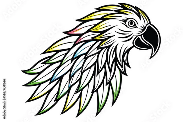 Fototapeta Parrot head designs on clean background. Macaw. Birds. Wildlife Animals.